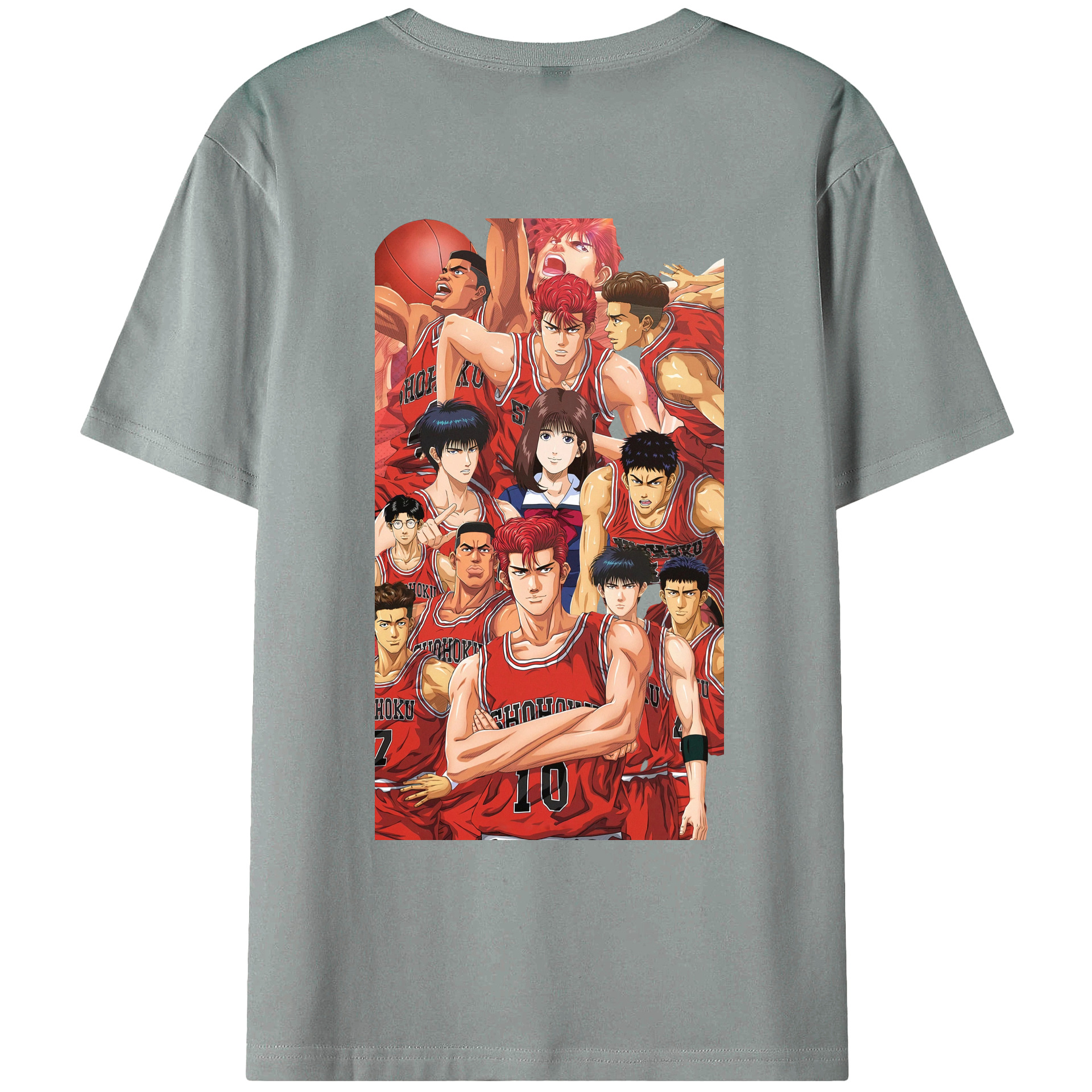 （画像用） SLAM DUNK／スラムダンク 綿100％ メンズ半袖Tシャツ（バックプリント） 通気性